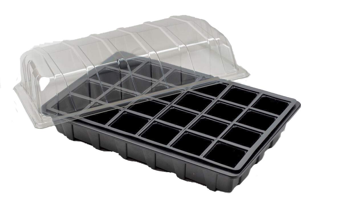 Nutley's 3 Full-Size Seed Propagator Sets: Tray (no Drainage Holes), 24-Cell Insert, Lid