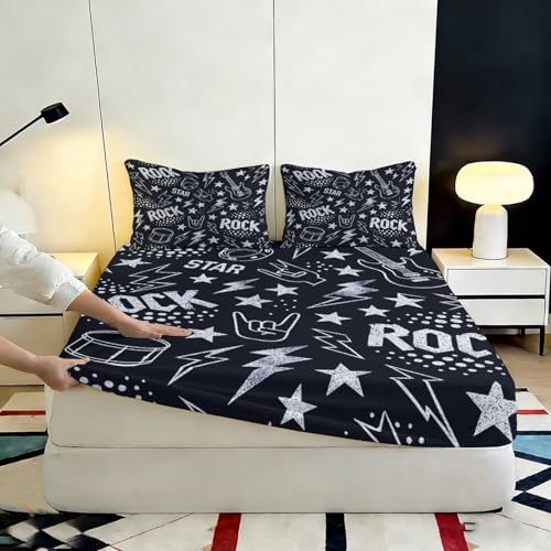 Linge de lit rock 3D imprimé pour relooker une chambre d'adolescent