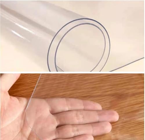 Miniatura 8 de OctoRose Tamaño cortado en Estados Unidos para ti, cubierta de mesa de PVC transparente de vidrio suave, protector de muebles para mesa de