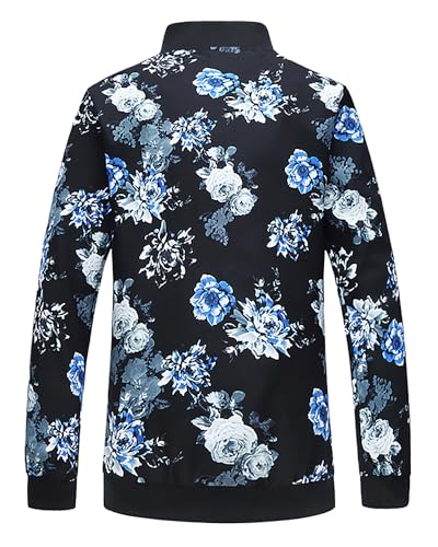 Image of HENGAO Men's Stylish Floral Bomber Jacket