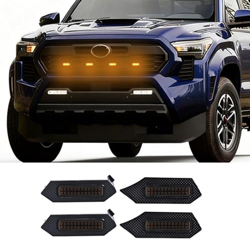 4PCS amber LED front grille light, compatible with 2024-2025 Toyota Tacoma TRD off-road sports OEM grille light(yellow） by ouylycjo - Used condition - US$21.77