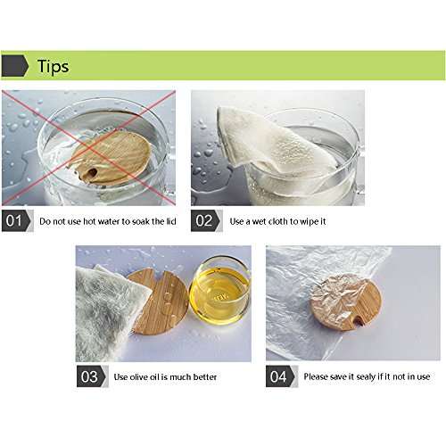 Newerlives Air Tight Storage Jar, Glass Storage Tank With A Natural Bamboo Lid, 450 Ml, 650 Ml, 950 Ml (Cork, 450Ml) #TOP4