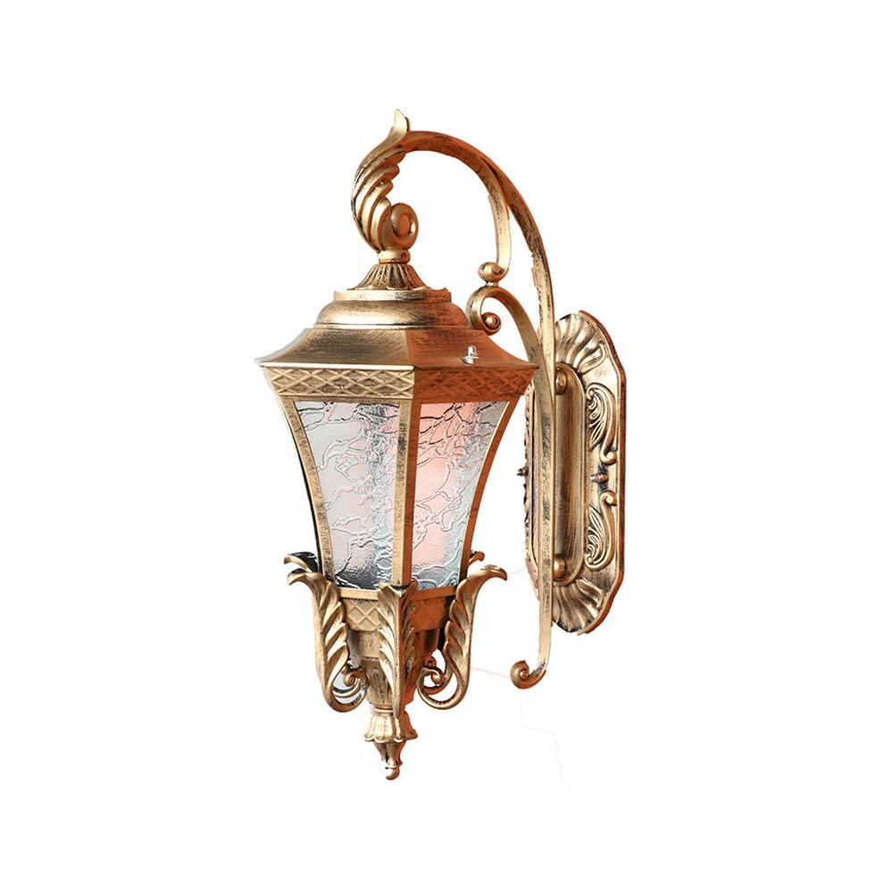 NHPJFDC IP54 Waterproof Outdoor Wall Lamp - European Style Aluminum & Glass Sconce for Patio, Garden, and Courtyard Lighting(Bronze)