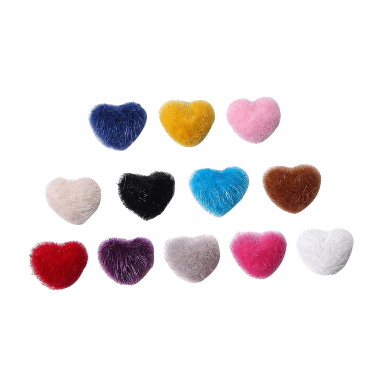 Housoutil 12pcs Magnetic Heart Ornaments Nail Art DIY Decor Fuzzy Charms Random Color