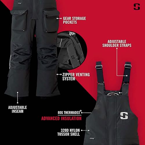 Miniatura 3 de Striker Youth Prdator Durable Windproof Water-Resistant Outdoor Ice Fishing Bib with Sureflote Flotation Technology