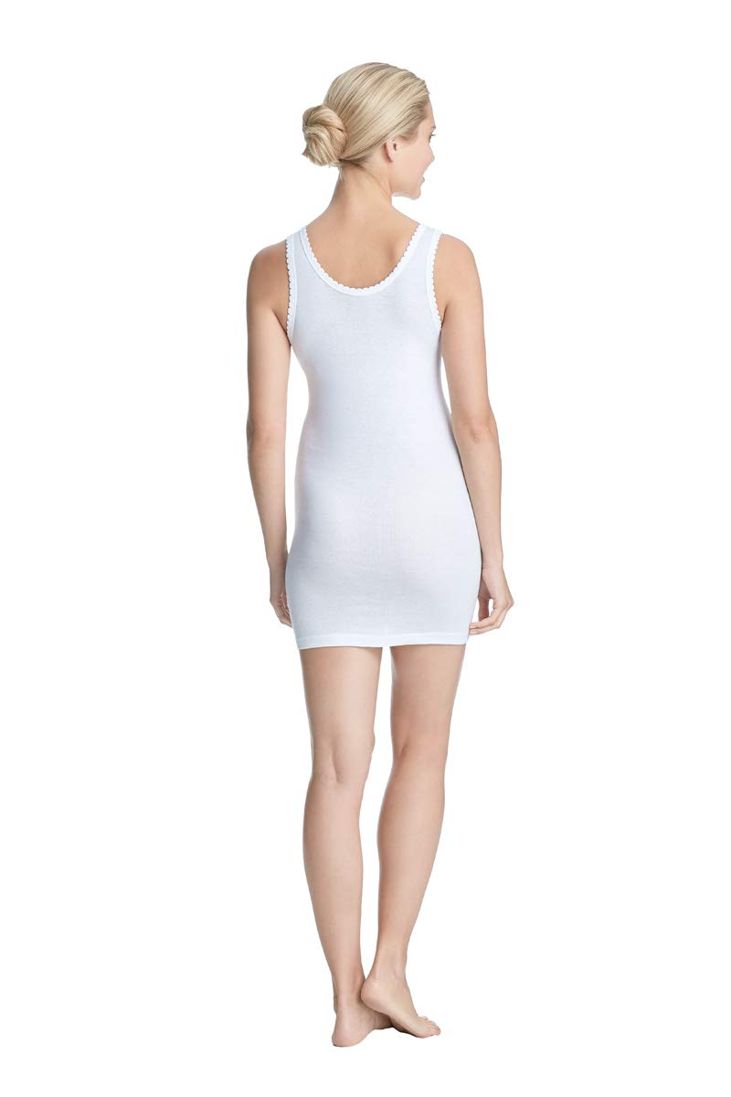 con-ta Conta Achselhemd lang Spar-Pack (1er,3er,5er Pack), Top mit Spitze für Damen, Unterhemd in Feinripp, Trägertop aus Baumwolle, weiß | Gr.: 38/S - 62/10XL