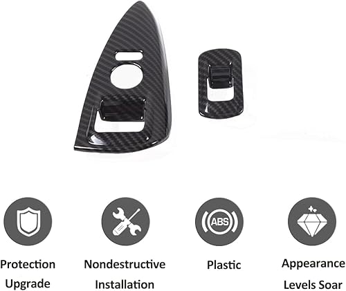 Miniatura 7 de ABS Interruptor de elevación de ventana de coche Panel de botón Cubierta de marco Decoración Adhesivo para Chevrolet Corvette C6 2005-2013 Marco de