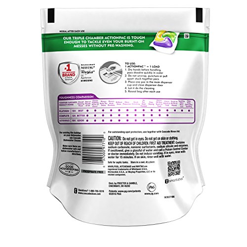 Image of Cascade Platinum ActionPacs Dishwasher Detergent Lemon Scent, 18 ct