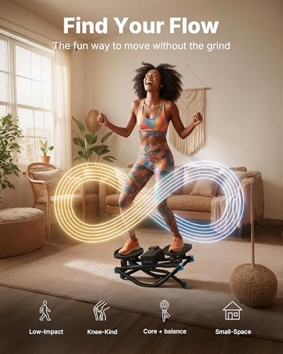 Merach Rocking Steppers for Exercise at Home, 3D Motion Stair Stepper with Resistance Bands for Full Body Workout & Low-Impact Balance Board, 330 LBS Loading Capacity Exercise Equipment - Image 3