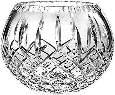 Barski- Handmade Crystal - Rose Bowl - 8" D (8 Inches Diameter) - Plaza Design - Made in Europe