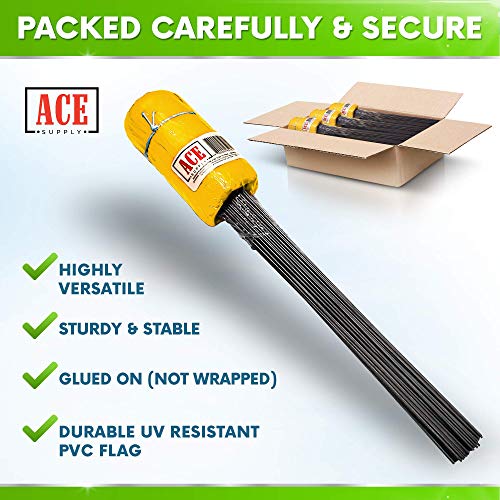 Bandeiras amarelas de marcação pacote com 1000 - Bandeiras marcadoras de 10 x 12 cm - Fio de 53 cm -