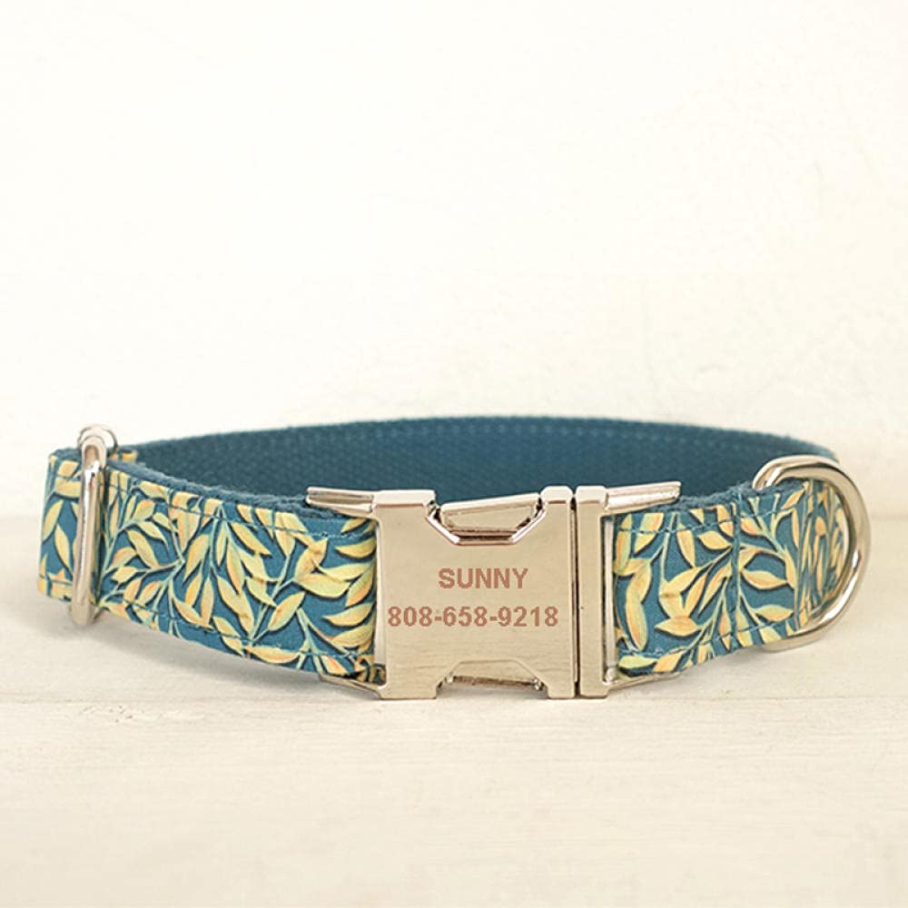 Collare per Cani Collare per Animali Domestici Collare per Animali da Compagnia in Nylon Resistente Personalizzato con Nome identificativo inciso