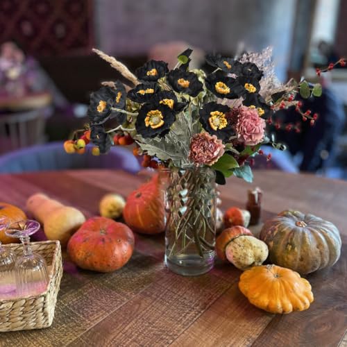 Image of 5Pcs Poppy Flowers Artificial Poppy for Home Decor(Black)