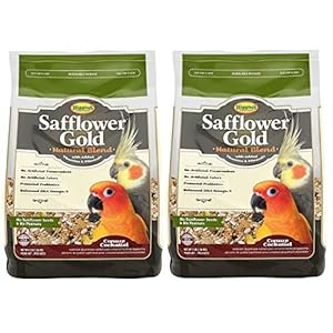 Higgins 2 Pack of Safflower Gold Natural Blend Conure and Cockatiel Food, 3 Pounds Each