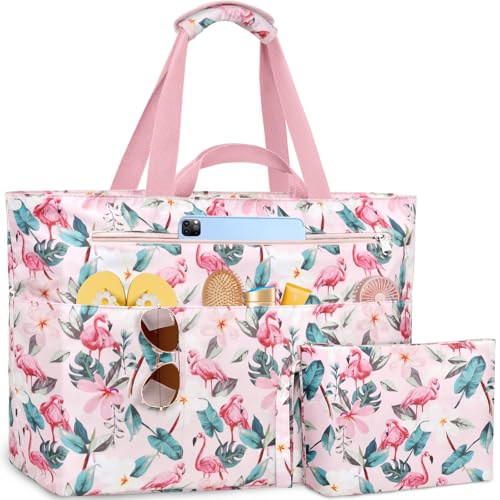 Imagen de NEWIROVE Bolsa Playa Mujer Grande Xxl Familiar Bolsos Playa Con Cremallera Beach Bag Plegable Bolsa Viaje Ligero Tote Bag Mujer Para Playa