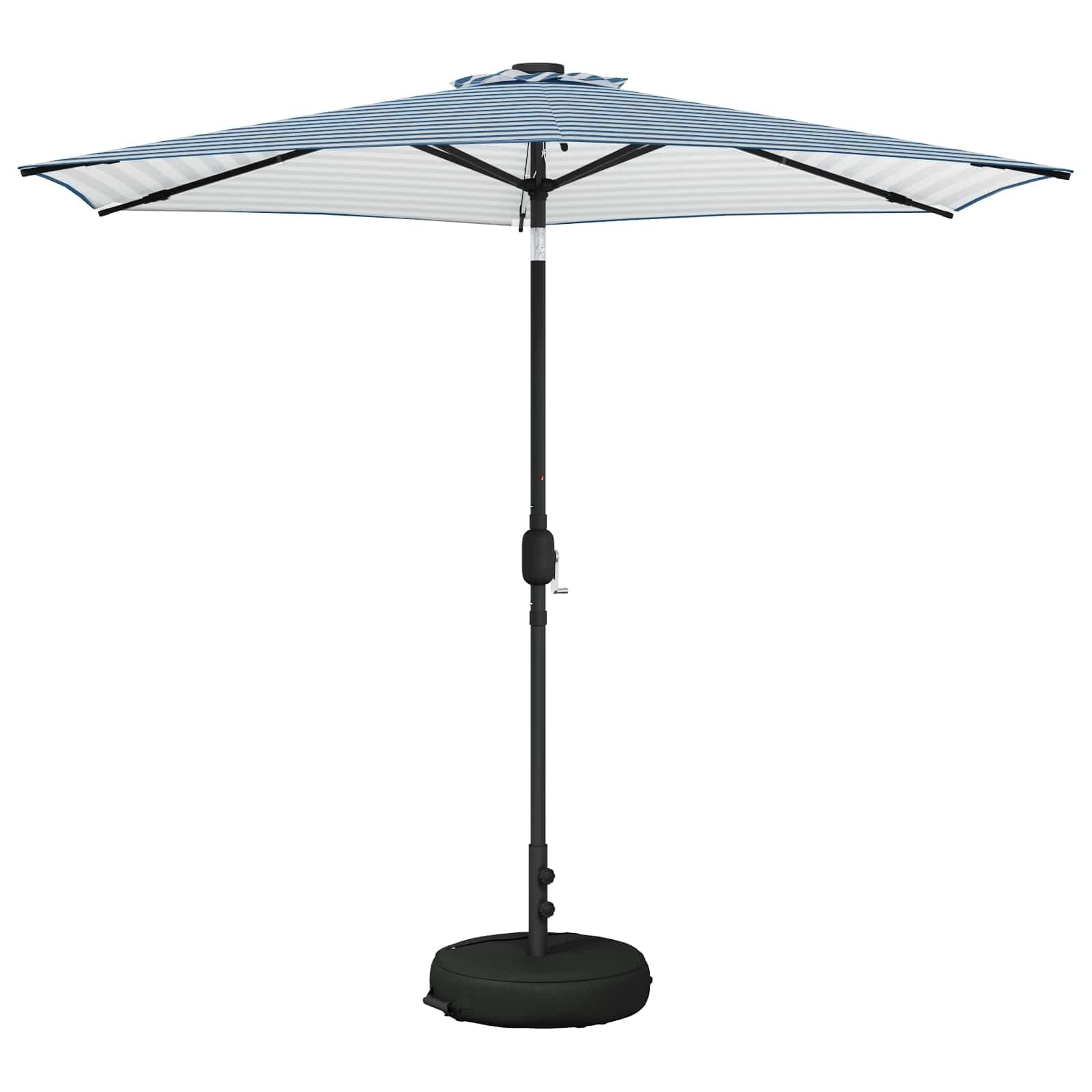 SYDE Parasol ogrodowy ze światłami LED i podstawą 270 x 270 cm poliester