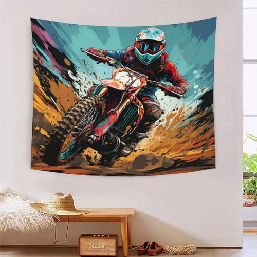 Tapiz de pared KaleidoKit 150x200 cm con estampado 3D de bicicleta para renovar tu habitación