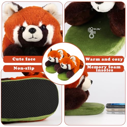 Openhaha Animal Slippers - Cute Fluffy Non-slip Raccoon Gifts for Women, Men2