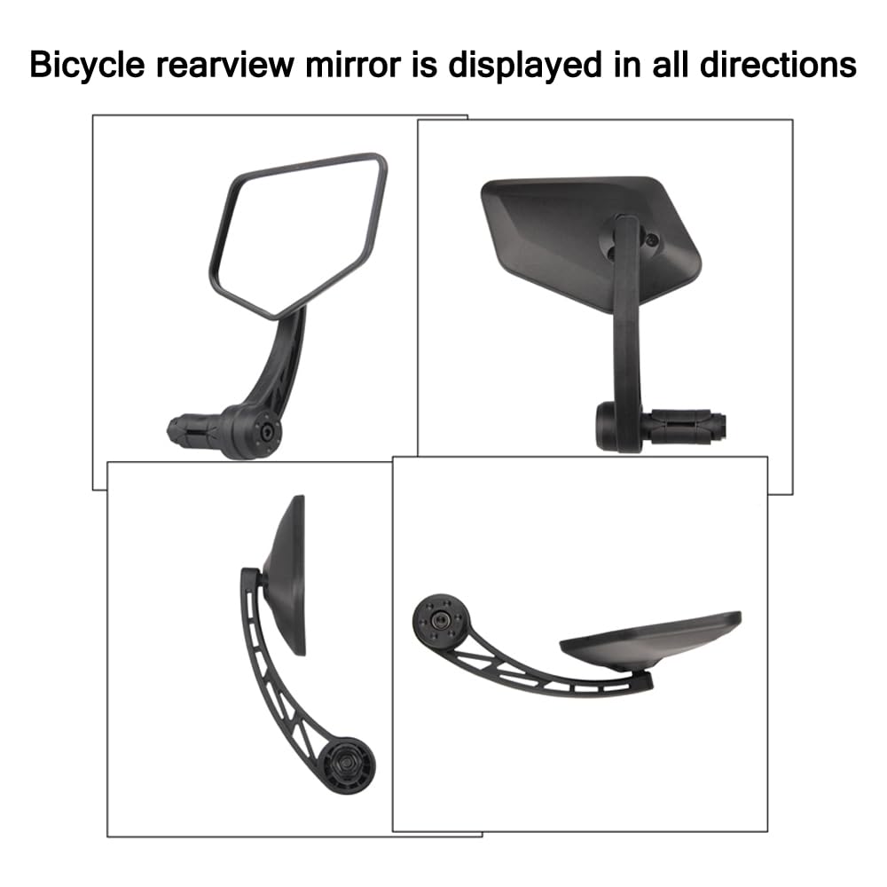 1 Pair Bike Mirror Handlebar end Mount Bicycle Mirrors E-Bike Mirrors, HD Glass Convex Mirror, Rotatable And Adjustable Wide Angle Rear View Shockproof Mirrors,Safe Cycling Bike Accessories.