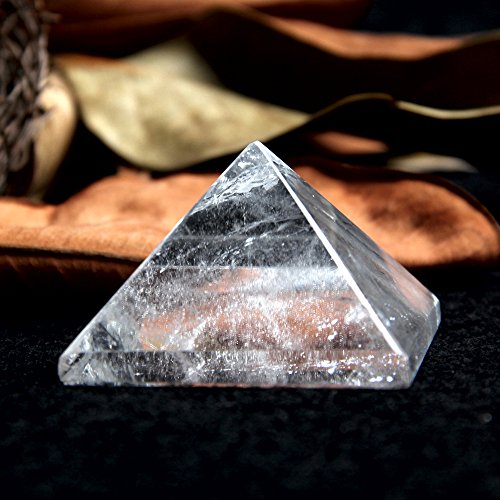 Hongjintian Natural Crystals Clear Quartz Crystal Pyramid Approx. W2.20Inches For Reiki Healing #TOP1