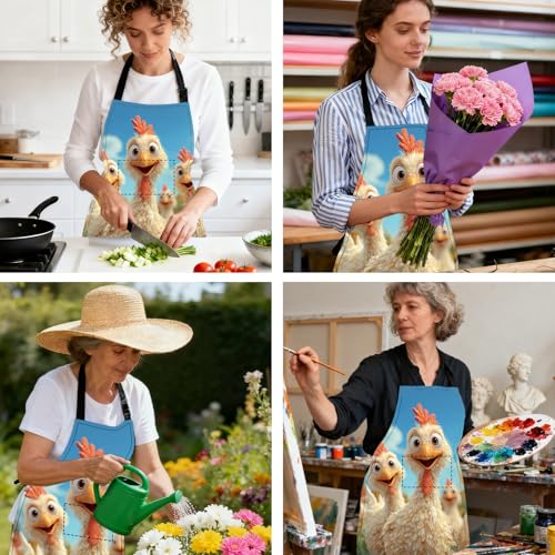 Image of Nuxovilar Cute Apron with Pockets, 26.77 * 30.7 Inches, Versatile for Meal Prep, Baking, Holiday Cooking