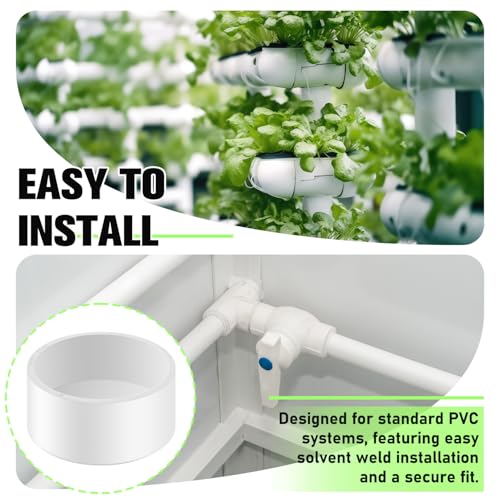 Image of 20 Packs 1 Inch PVC Pipe End Cap, Fits 1.315 inch OD Schedule 40 Furniture Grade, Heavy Duty Slip-on Caps for DIY Furniture, Garden Shelf, White