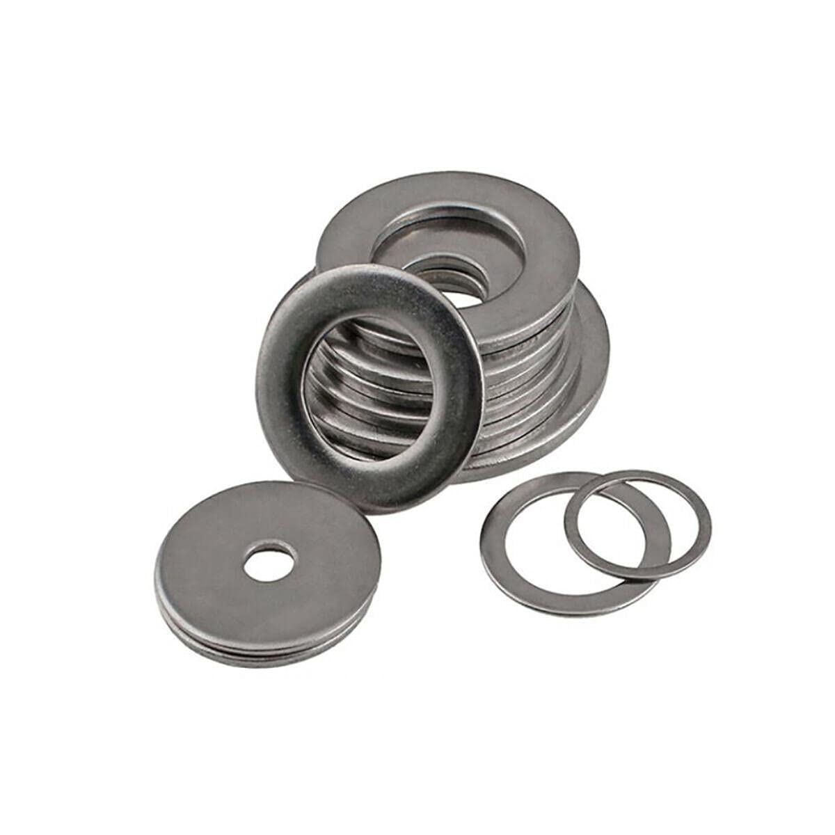 1–100 Stück 304 Edelstahl Unterlegscheiben DIN125 – Größen M2 Bis M30, Dicken 0,3–4 Mm – Für Schrauben & Muttern