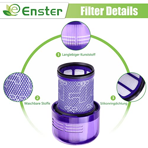 Hepa Filter für Dyson V12 Detect Slim Absolute Extra Waschbar 3 Stück V12 Filter Ersatzfilter Zubehör für Dyson Slim Staubsauger Ersetzen Sie # 971517-01