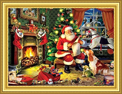 Fanxvivy Cross Stitch Kits For Beginners Full Range Of Embroidery Kits For Adults Counted Cross-Stitch Needlepoint Kits Diy Cross-Stitch Patterns Stitches Kit-Santa Claus 15.7×19.7 Inch #TOP28