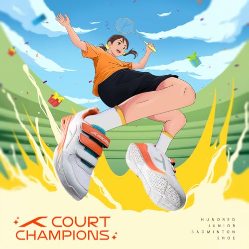 Image of Hundred Court Champions Unisex Non-Marking Court Shoes | Badminton, Pickleball, Table Tennis & Other Indoor Sports | Lightweight, Cushioned Grip