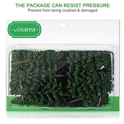 VOSAREA 16 Pieces Mixed Model Trees 3.5-5.5 inch Train Trees Railroad Scenery Diorama Tree Miniature Green Scenery Landscape Model Cedar Trees Ho Scale Trees Architecture Trees with No Bases - Thumbnail 6