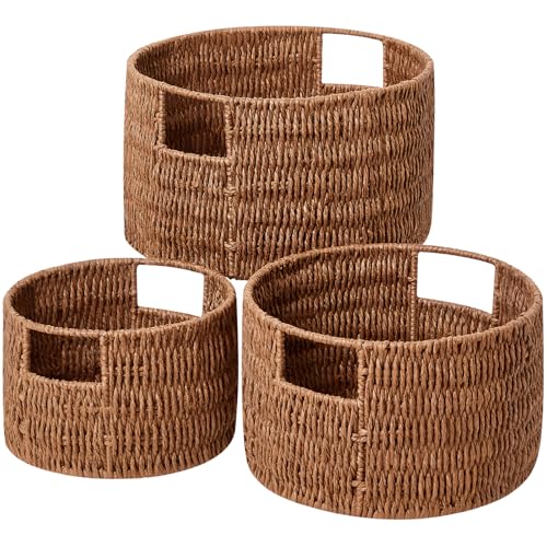 Vagusicc Wicker Storage Basket, Hand-Woven Paper...