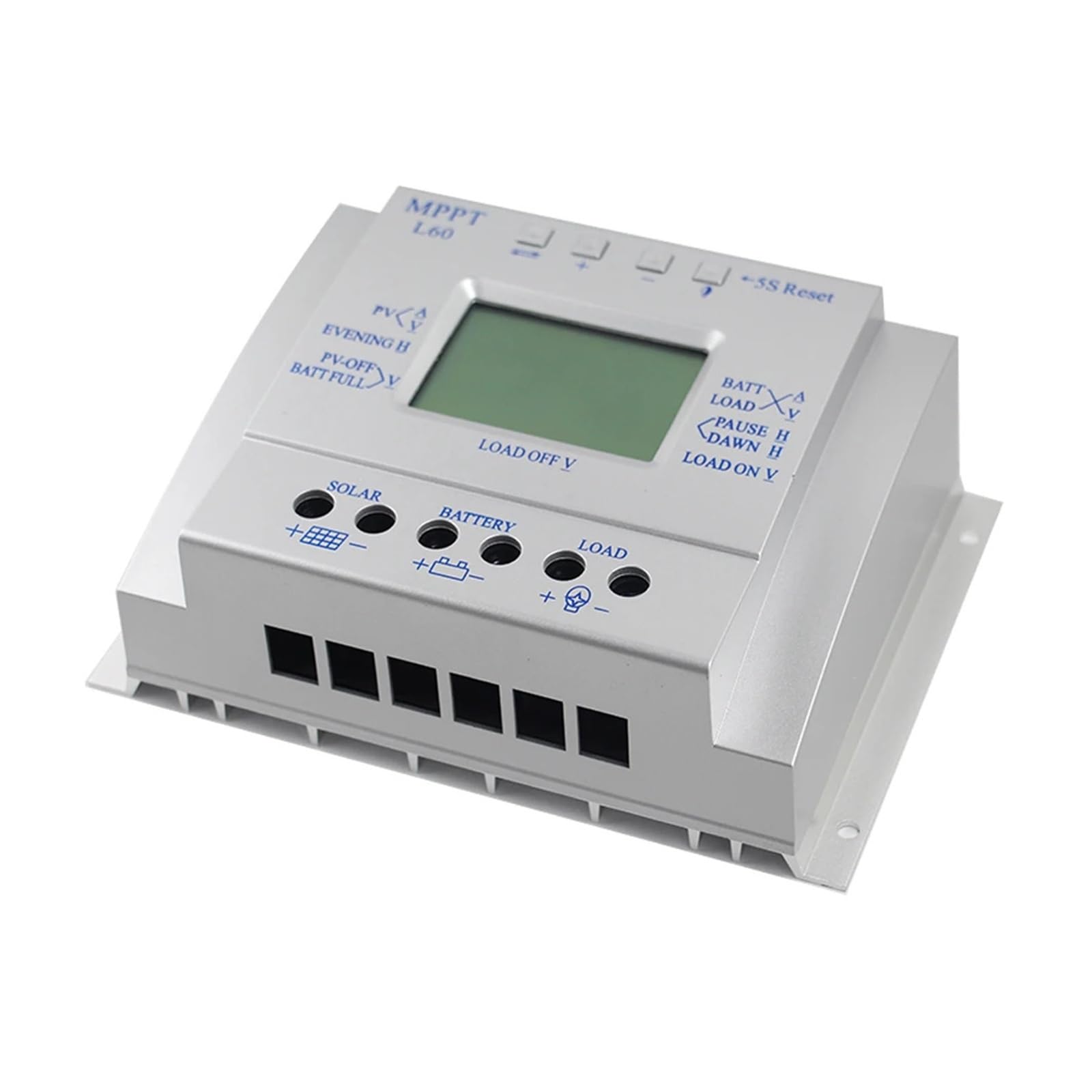 Solar Laderegler MPPT 60A Solarladeregler LCD 12V 24V Auto mit USB 5V 1500mA Solarregler Hocheffizientes Solar-Tracking-System
