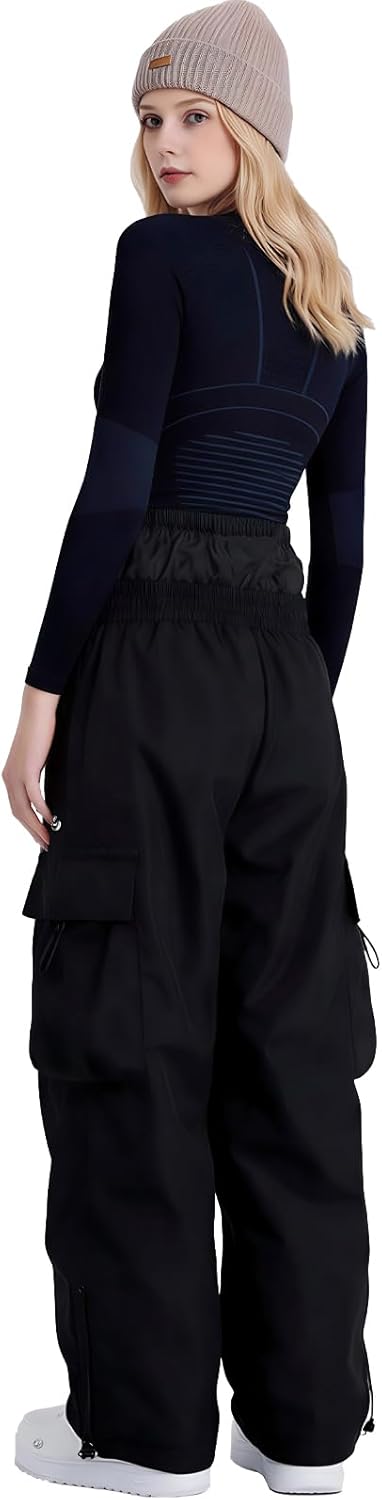 Womens Snowboarding Pants,Waterproof Windproof Baggy Snow Pants for Snowboard Hiking - Image 2