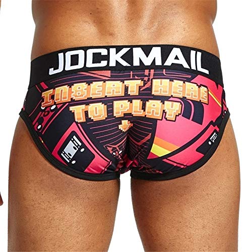 Jockmail Brand Sexy Men Underwear Hot Fun Playful Printed Men Briefs Men Panties Shorts (M, 3) #TOP6