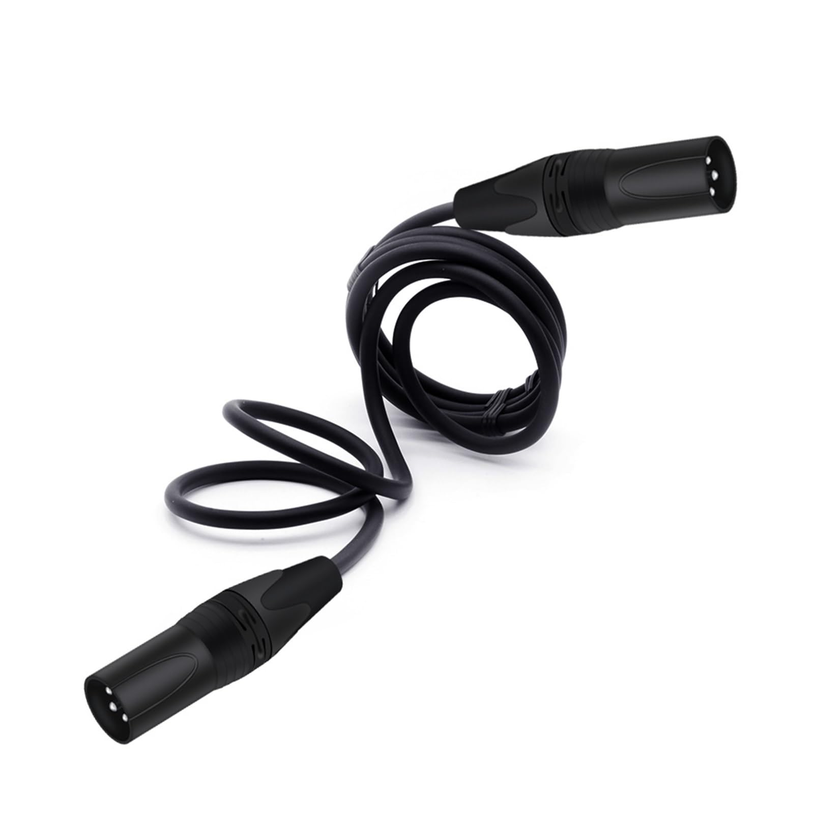 Zrównoważony kabel krosowy XLR przedłużacz 3-pinowy męski na męski XLR kabel mikrofonowy do nagrywania systemów głośników (czarny, 1,5 m)