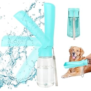 VFANDV Draagbare huisdierdrinkfles, drinkfles voor honden, hondenwaterfles, 180 graden opvouwbare hond, kat, huisdieren, lekvrij, waterfles voor dagelijks gebruik, wandelen, reizen, kamperen