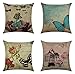 JOVEGSRVA Juego de 4 fundas de cojín de mantequilla, estilo retro, para exteriores, patio, jardín, banco, sala de estar, sofá, decoración de granja, 45,7 x 45,7 cm