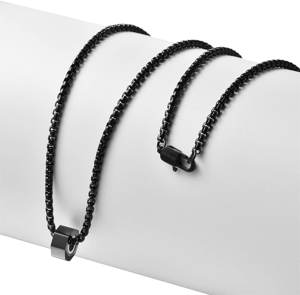 Van Heusen Men's Stainless Steel Octagon Ring Necklace with 24" Box Chain - Image 3