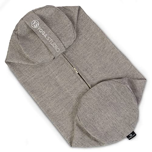 Yoga Studio Spare Organic Cotton Bolster Covers With Handle And Zipper (Two Toned - Navy)