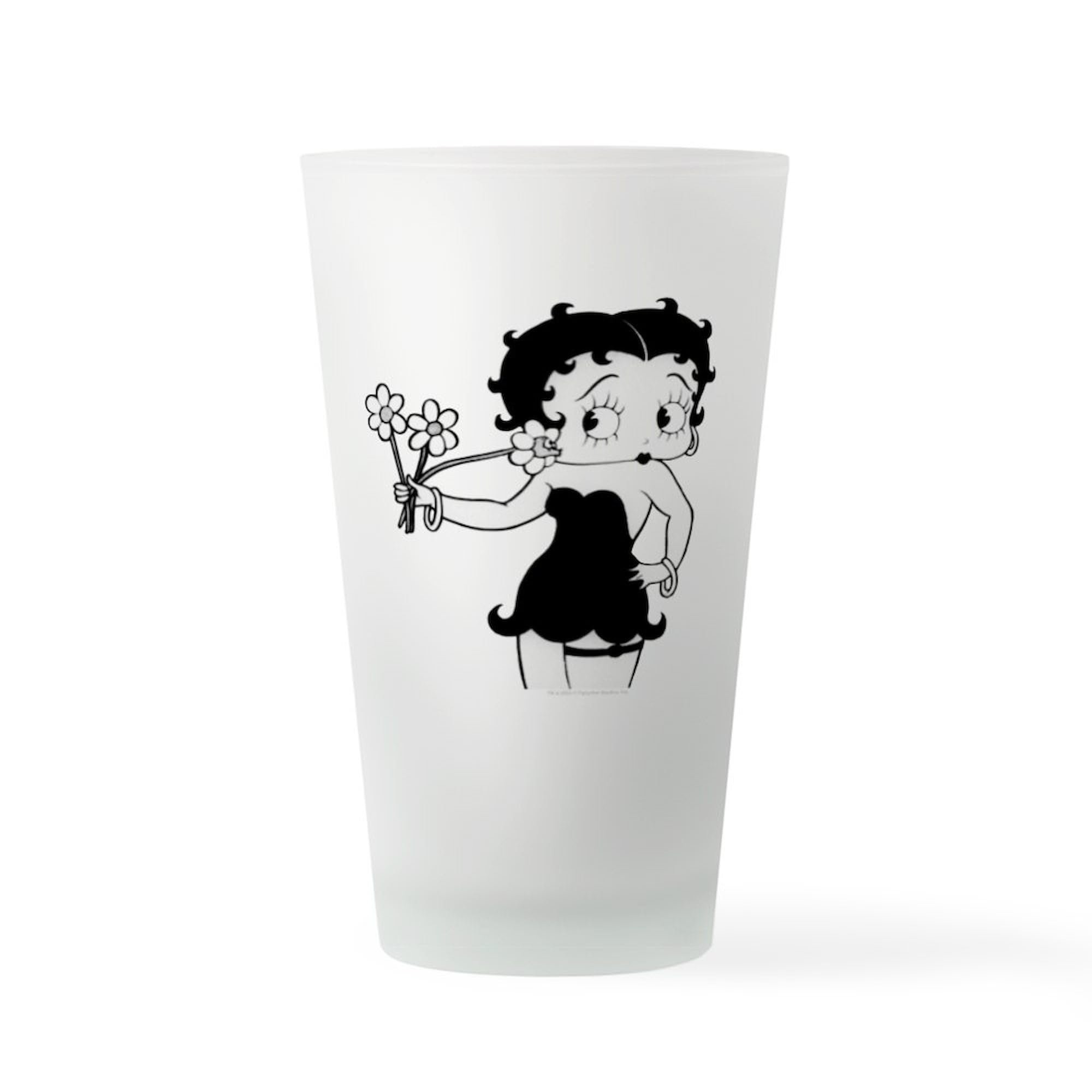 CafePress Betty Boop Daisy Kisses Pint Glass, 16 oz. Drinking Glass