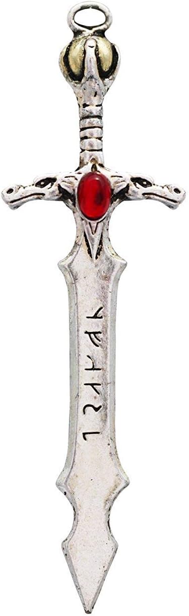 Galraedia Sword of Jotun Charm - to Speak The Truth Collection of Pendants - Gothic Fantasy Designs with Swarovski Crystal - Gift Boxed