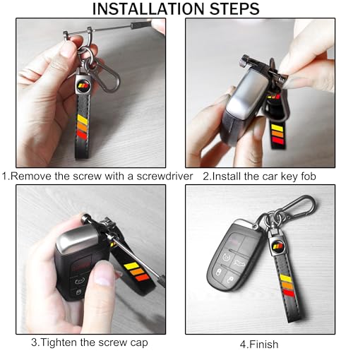 Image of YOSRTER 2PCs Leather Keychain for Toyota Tacoma 4Runner Tundra TRD Camry Rav4 Aluminium alloy Key Chain with key Ring