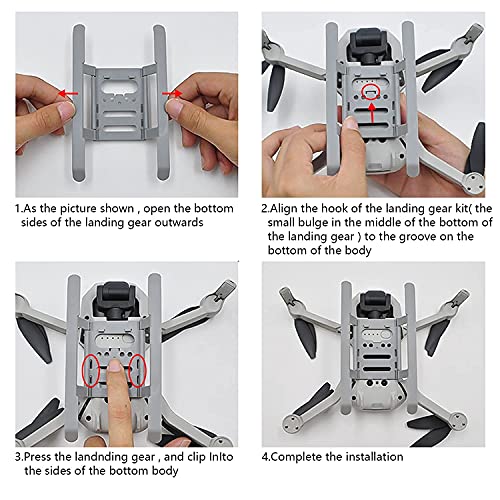 Hossom Faltbare Landing Gear, Erweitertes Landegestell, Mini 2 Landefüße, Fahrwerk Quick Release, Landefüße Zubehör für… – Bild 5