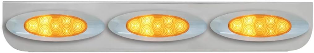 GG Grand General 89056 24-3/4 inches Chrome L Bracket w/3 Amber Y2K Spyder LED Light