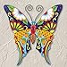 Collections Etc Colorful Metal Mexican Talavera-Style Insect Garden Wall Art for Indoor and Outdoor Decoration, Butterfly