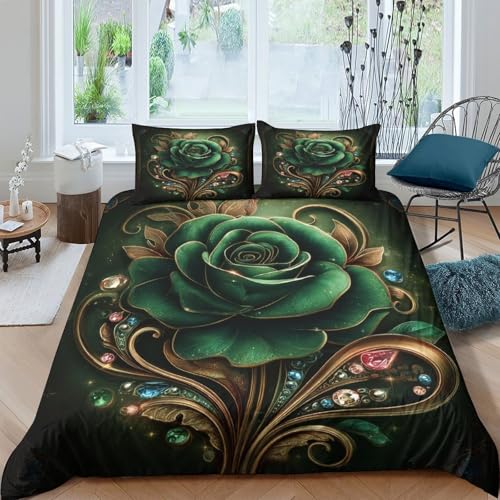 Ornate Floral Funda de Edredón Juego de Ropa de Cama de 3 Piezas Diseño 3D con Cremallera Ornate Floral diseño Funda Edredon Incluye Fundas de Almohada Suave for jóvenes Super King（260x220cm）