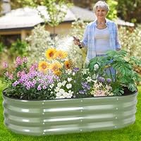 BIRDSINYARD Galvanized Raised Garden Bed, 4x2x1ft, 2 Pack, Olive Green — image 8