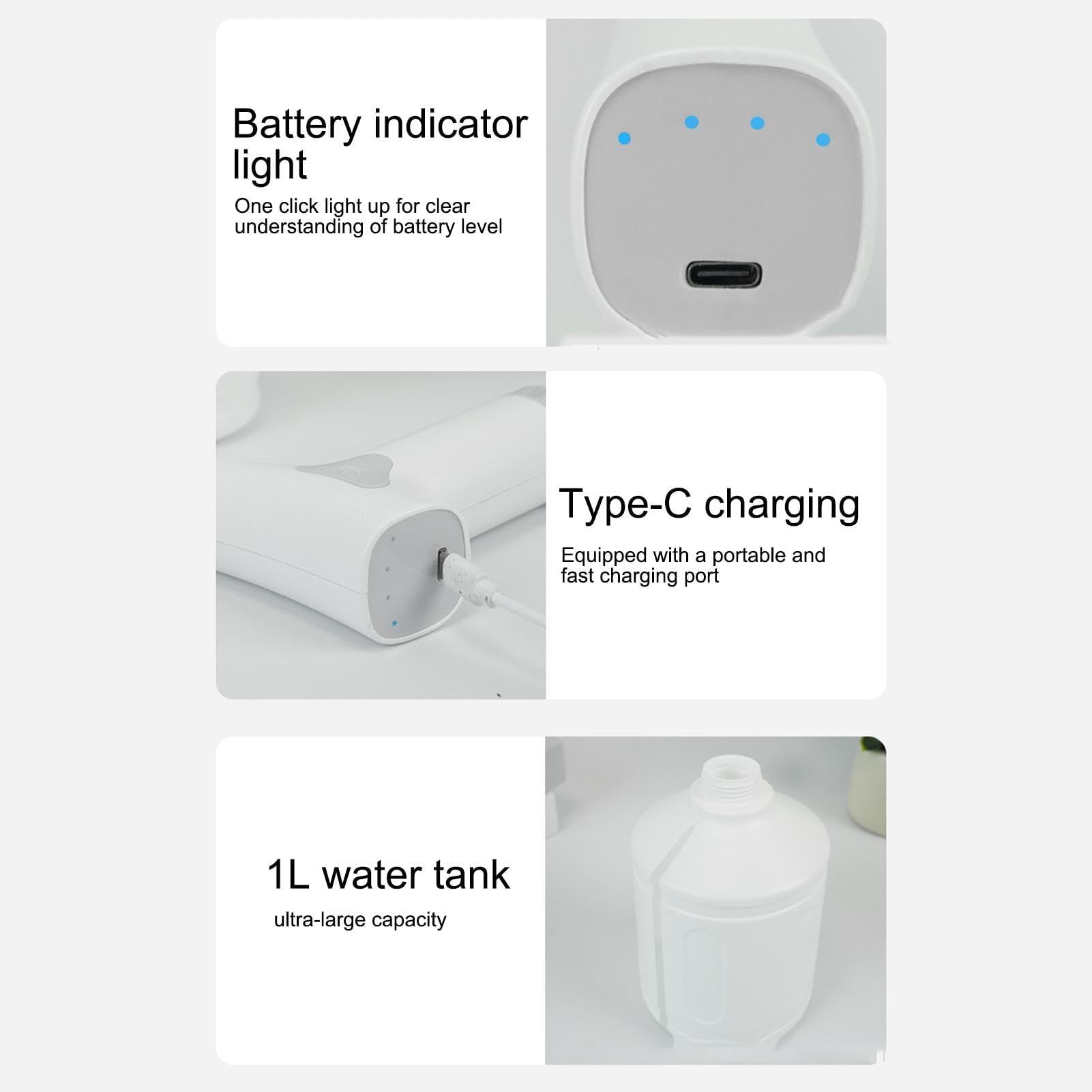 Vaporisateur électrique – Brumisateur portatif rechargeable pour arrosage, nettoyage et fertilisation – Pulvérisateur automatique portable pour plantes pour l'intérieur et l'extérieur