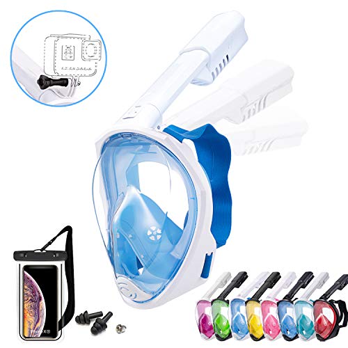 Foldable Full face Snorkeling mask with New Safety Breathing System, 180-degree Panoramic View